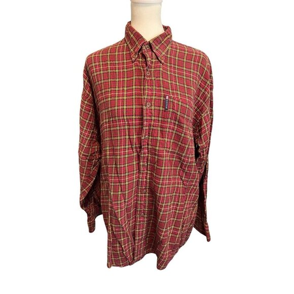 Chaps Ralph Lauren Men’s Flannel Size Medium Button Up Shirt Long Sleeve Plaid - Picture 1 of 7